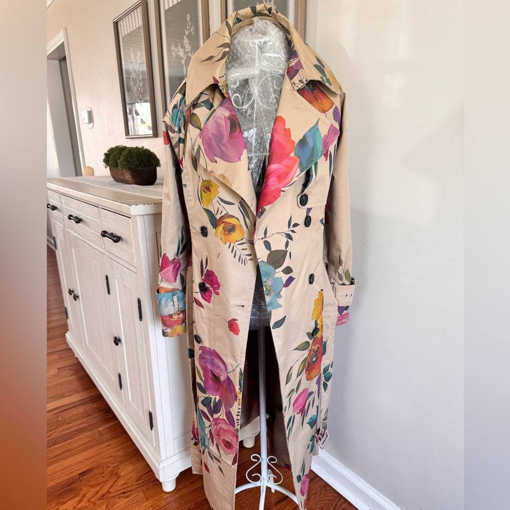 Avec Les Filles Floral Trench Coat